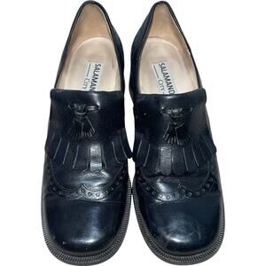 Salamander City Black Leather Tassel Wingtip Loafers     Size: UK 5.5  US 7.5